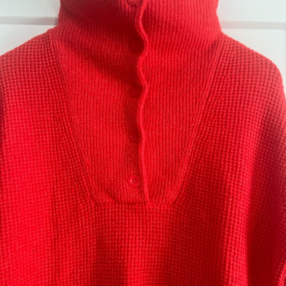 Aerie Vibrant Red Cowl Neck Sweater - Picture 3 of 8